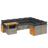 vidaXL 10-dijelni set vrtnih sofa od poliratana s jastucima sivi