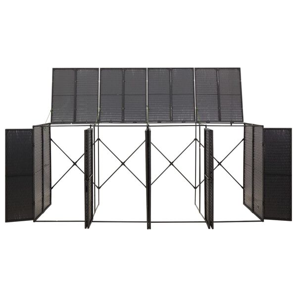 vidaXL Spremište za 4 kante za smeće crno 274 x 80 x 117 cm poliratan