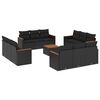 vidaXL 13-dijelni set vrtnih sofa s jastucima poliratan crni