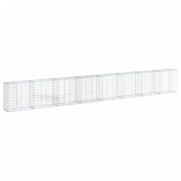 vidaXL Gabionska košara s poklopcem 800x50x100 cm pocinčano željezo