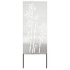 vidaXL Privatnost u vrtu Cvjetni Srebrno 50 x 140 cm Nehrđajući čelik