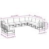 vidaXL Sjedeća garnitura za vrt s jastukom 10 pcs Crna Aluminij