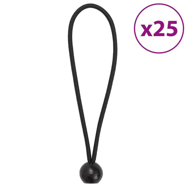 vidaXL Užad za bungee s kuglicama 25 kom 21 x 0,5 cm