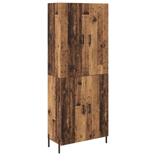 vidaXL Highboard Zidne Staro drvo 69,5 x 34 x 180 cm Konstruirano drvo