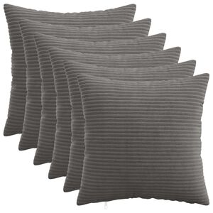 vidaXL Presvlaka za jastuk 6 pcs HEERLEN Tamnosiva 30 x 30 cm Kord