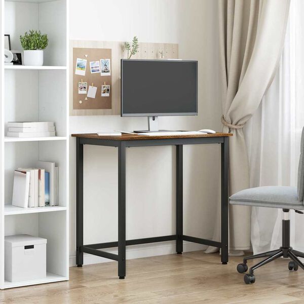 vidaXL stol Dimljeni hrast 100 x 50 x 76,5 cm Inženjerska drva i čelik