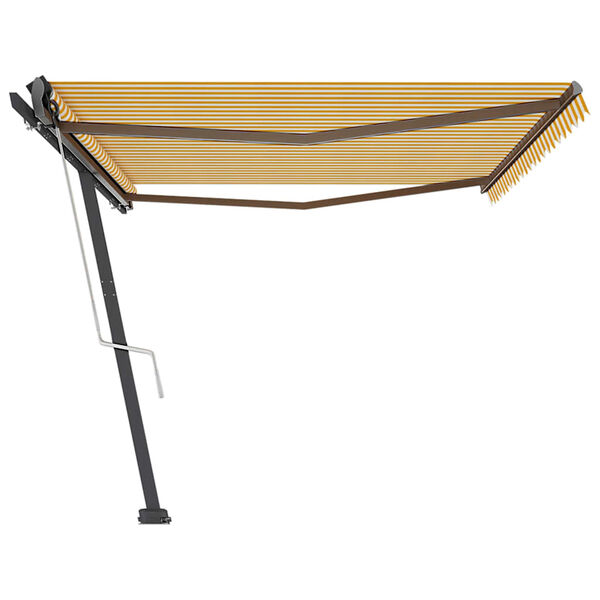 vidaXL Samostojeća automatska tenda 500 x 350 cm žuto-bijela