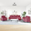 vidaXL 4-dijelni set sofa s jastucima crvena boja vina baršunasti