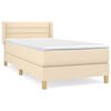 vidaXL Krevet s oprugama i madracem krem 90 x 200 cm od tkanine