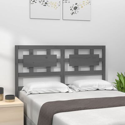vidaXL Uzglavlje za krevet sivo 125,5 x 4 x 100 cm od masivne borovine