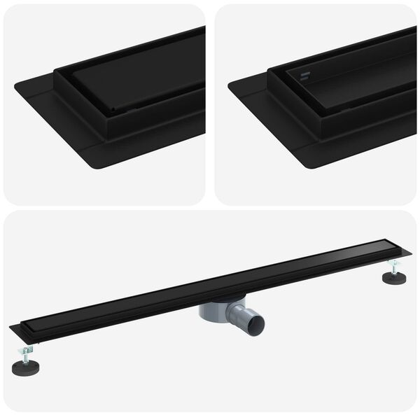 vidaXL Tu&scaron; kanal 2-u-1 sa 360&deg; sifonom Crna 100 cm