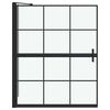 vidaXL Ekran za kadu i tu&scaron; Crna i prozirna 116 x 68 x 128 cm