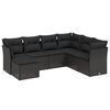 vidaXL 7-dijelni set vrtnih sofa od poliratana s jastucima crni