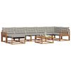 vidaXL Set vanjskih sofa s jastukom 8 pcs Prirodna i svijetlo siva