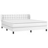 vidaXL Krevet s oprugama i madracem bijeli 160x200 cm od umjetne kože
