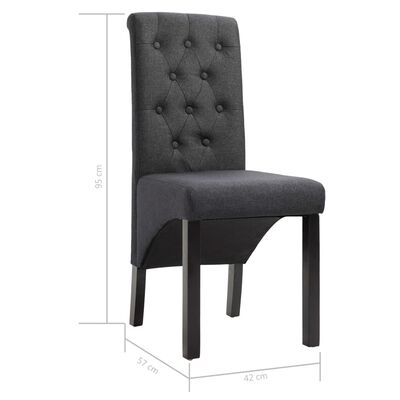 vidaXL Blagovaonske stolice od tkanine 2 kom tamnosive