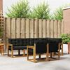 vidaXL Set vanjskih sofa s jastukom 7 pcs Prirodna i crna