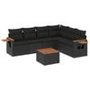 vidaXL 7-dijelni set vrtnih sofa od poliratana s jastucima crni