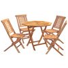 vidaXL 5-dijelni sklopivi vrtni bistro set Prirodna Čvrsto teak drvo