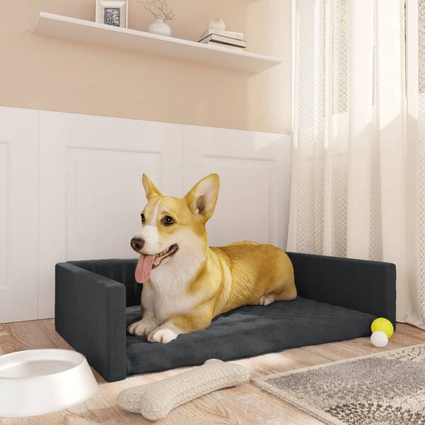 vidaXL Krevet za pse za prtljažnik crna 90 x 60 cm s izgledom platna