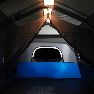 vidaXL Obiteljski šator LED za 9 osoba svjetloplavi brzo otpuštanje