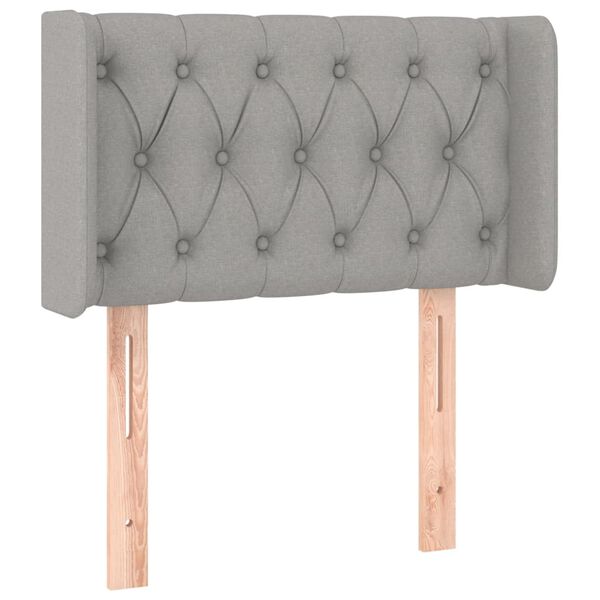 vidaXL Uzglavlje s u&scaron;ima svjetlosivo 83x16x78/88 cm od tkanine