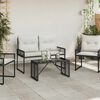 vidaXL Vanjski stol Crna 80 x 40 x 40 cm PE Rattan i Staklo
