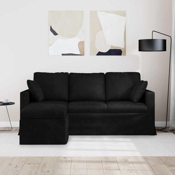 vidaXL Sofa Crna 198 x 134 x 80 cm Bar&scaron;un