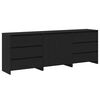 vidaXL Kreveta s ladicama 3 pcs Crna 70 x 41 x 75 cm Konstruirano drvo