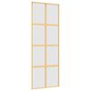 vidaXL Klizna vrata zlatna 76x205 cm matirano staklo ESG i aluminij