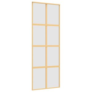 vidaXL Klizna vrata zlatna 76x205 cm matirano staklo ESG i aluminij