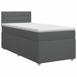 vidaXL Boxspring krevet s madracem Tamnosiva 90 x 200 cm Tkanina