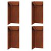 vidaXL Ograda protiv puževa 4 pcs Rđa 10 x 10 x 25 cm