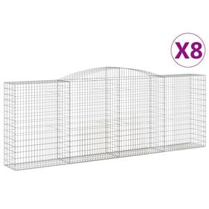 vidaXL Lučne gabionske ko&scaron;are 8 kom 400x50x140/160cm pocinčano željezo