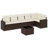vidaXL 7-dijelni set vrtnih sofa od poliratana s jastucima smeđi