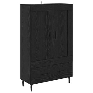 vidaXL Highboard Crni hrast 69,5 x 31 x 115 cm Konstruirano drvo