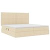 vidaXL Krevet s prostorom za pohranu s LED-om Krema 200 x 200 cm