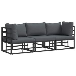 vidaXL 3 kom. Vanjski namje&scaron;taj Metal Crna i antracit