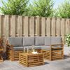 vidaXL Set vanjskih sofa s jastukom 5 pcs Prirodna i svijetlo siva