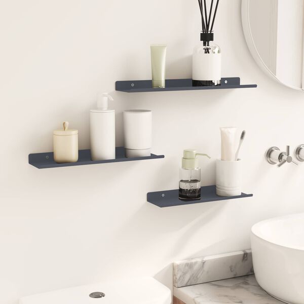vidaXL Lebdeća polica Zidne 3 pcs Antracit 40 x 9 x 2,5 cm Čelik
