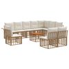 vidaXL Set vanjskih sofa 11 kom. Prirodna i krema bijela Poliester
