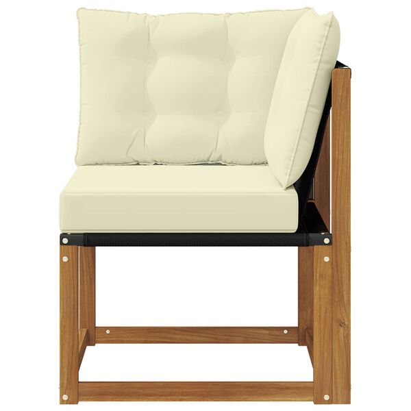 vidaXL Vanjska kutna sofa Masivno drvo akacije i tekstilna tkanina