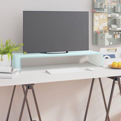 vidaXL Stalak za TV/monitor stakleni zeleni 80 x 30 x 13 cm