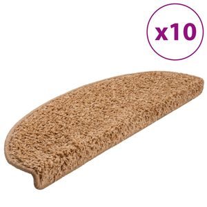vidaXL Prostirke za stepenice 10 kom 65x21x4 cm bež poluokrugle velike