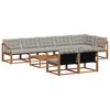 vidaXL Set vanjskih sofa s jastukom 9 pcs Prirodna i svijetlo siva