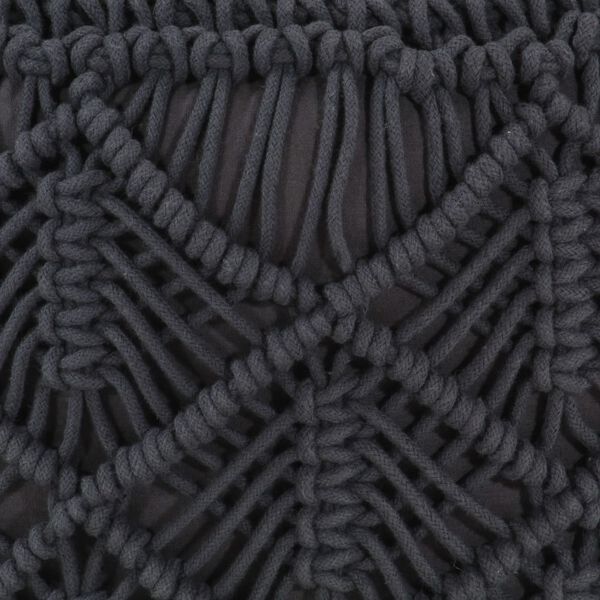 vidaXL Ručno rađeni tabure s makrameom antracit 45 x 30 cm pamučni