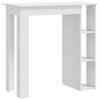 vidaXL Barski stol s policom sjajni bijeli 102 x 50 x 103,5 cm drveni