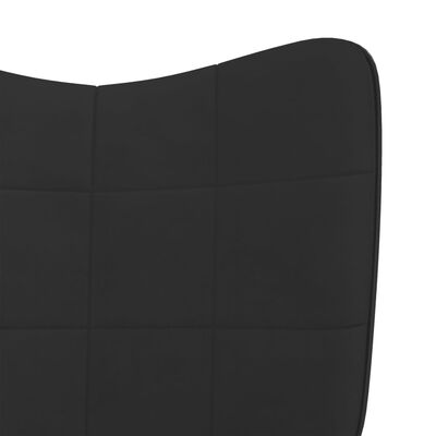 vidaXL Stolica za ljuljanje crna od baršuna i PVC-a