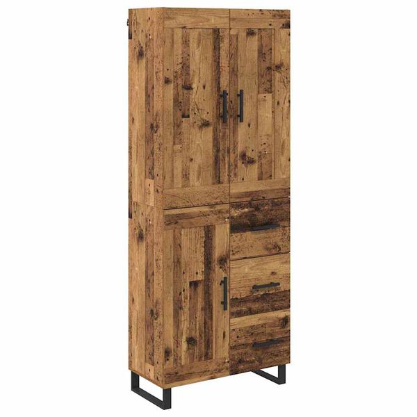 vidaXL Highboard Staro drvo 69,5 x 34 x 180 cm Konstruirano drvo