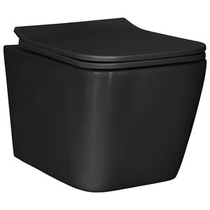 vidaXL Viseća WC &scaron;koljka Keramika Crna